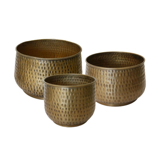 New York Small Planter | Antique Brass