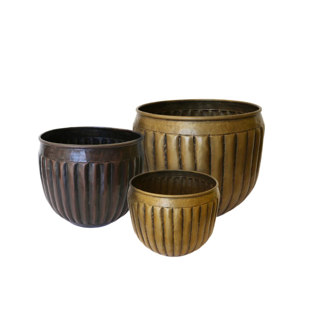 Marbella Large Planter | Antique Brass
