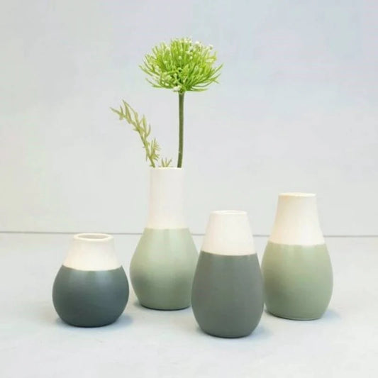 Green Mini Pastel Vases - Set of 4
