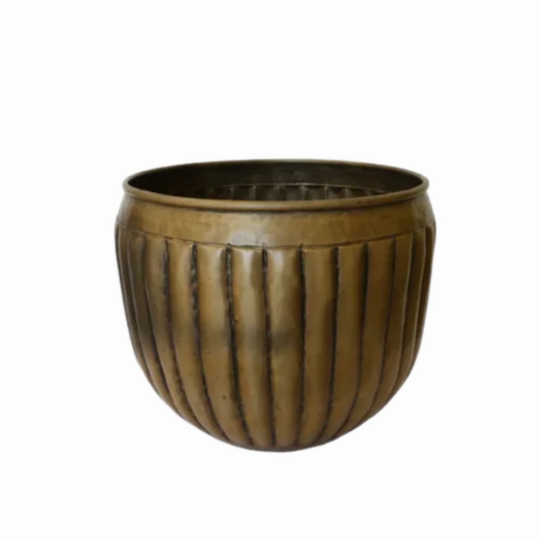 Marbella Small Planter | Antique Brass