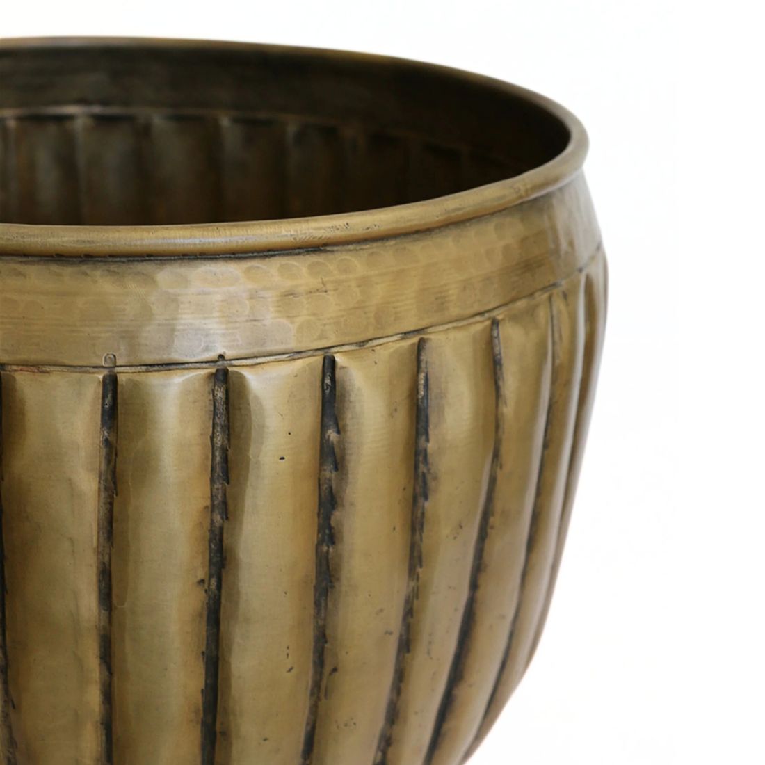 Marbella Small Planter | Antique Brass