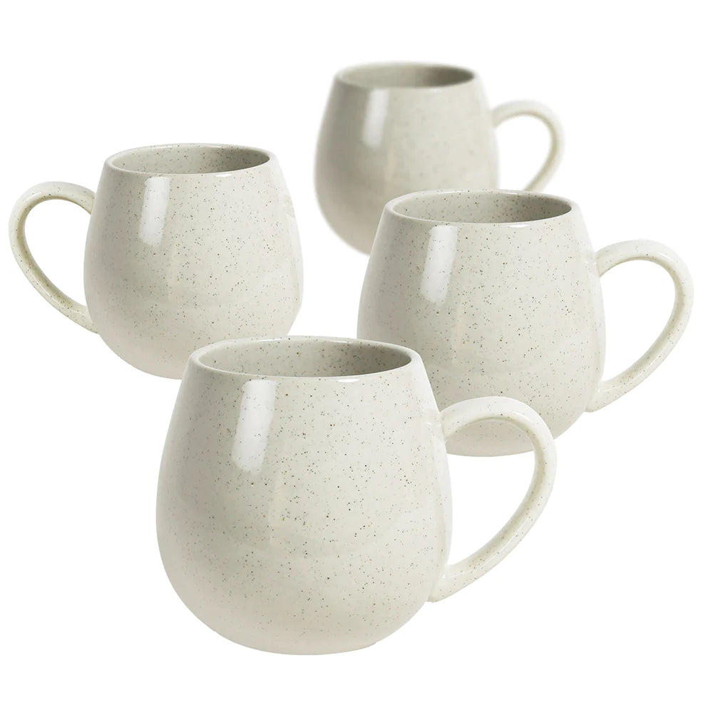 Hug Me Mug White Speckled | Set of 4