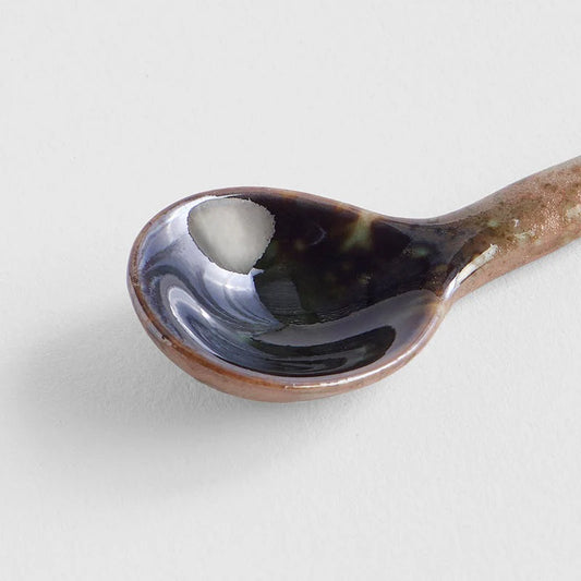 Green Crystal Porcelain Spoon