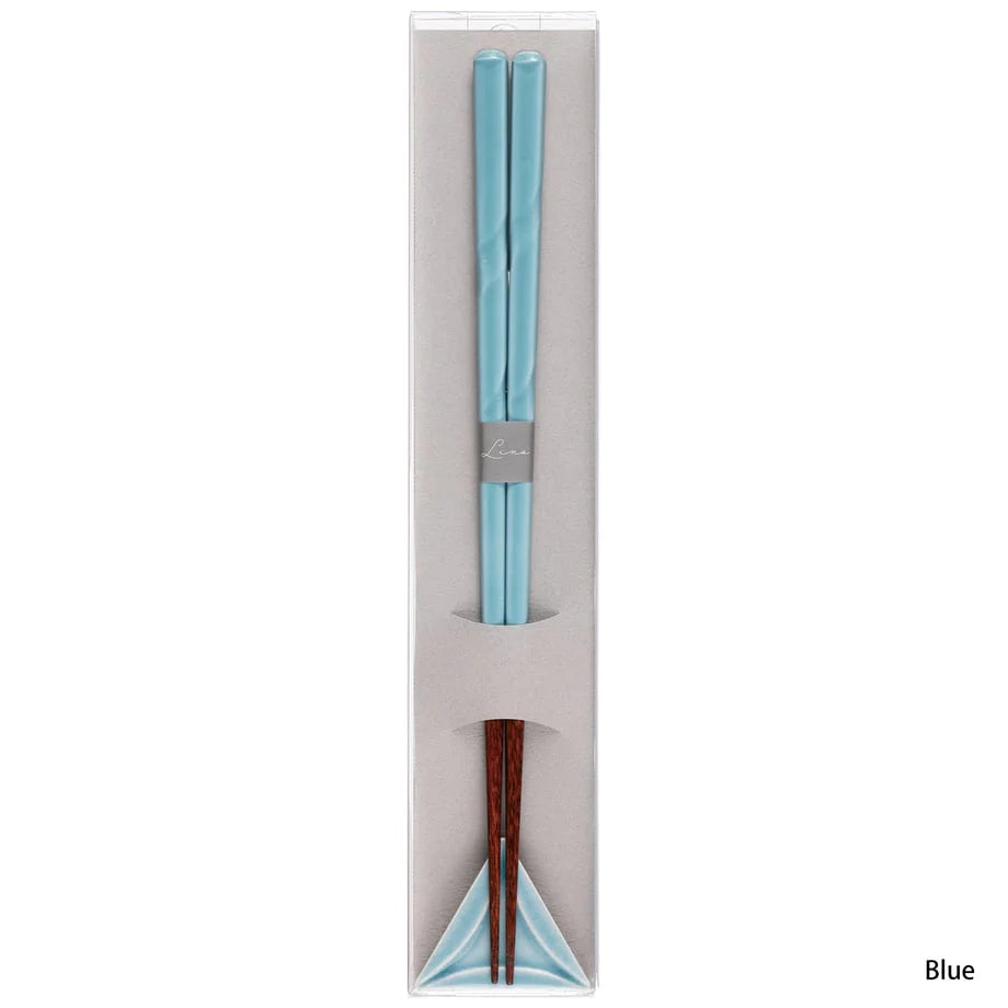 Chopstick & Rest Set | Lino Blue