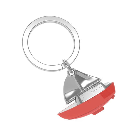 Keychain - Sail Boat Red