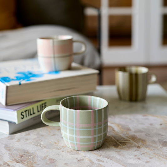 Cat's Pyjamas Mug | Blush & Grey Check