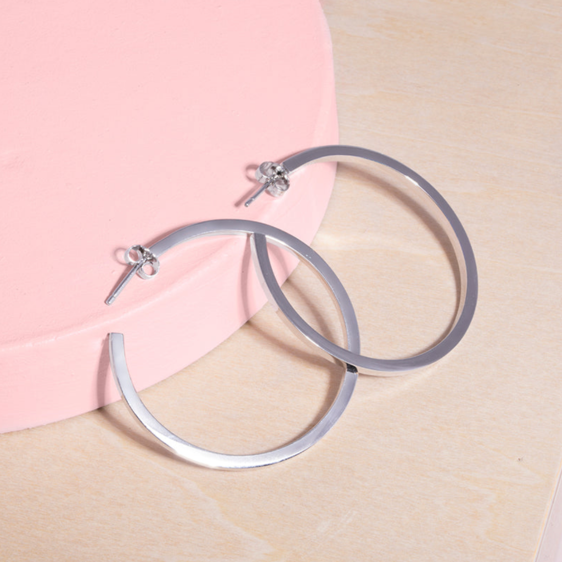 Roundabout Hoop Earrings | Rhodium