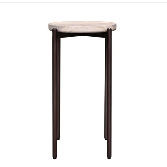 Athen Tall Side Table | Travertine