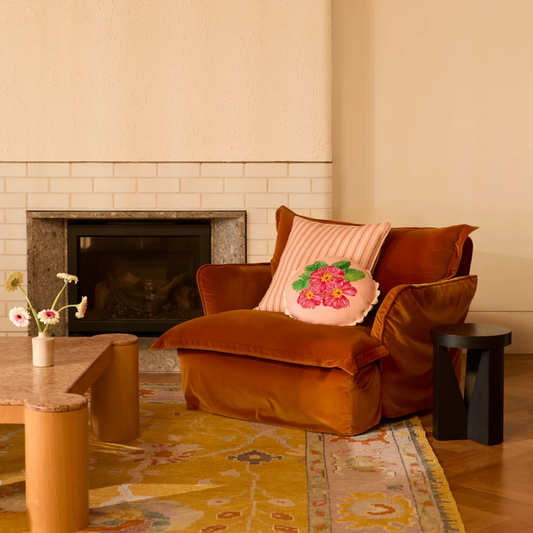 Bonnie & Neil Garden Stripe Cushion | Pink