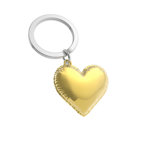 Keychain - Gold Heart Balloon