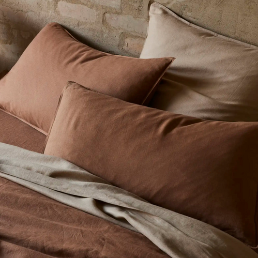 Ravello Linen Standard Pillowcases | Biscuit