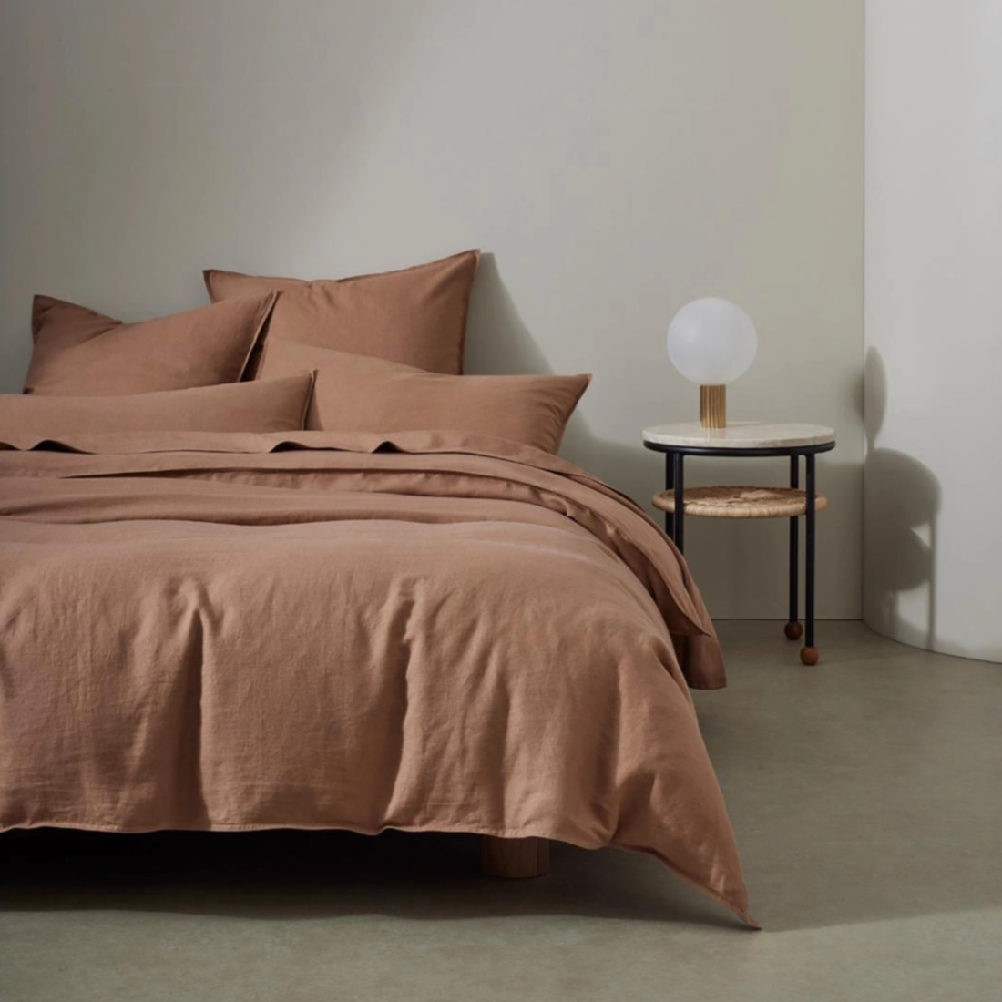 Ravello Linen Queen Flat Sheet | Biscuit