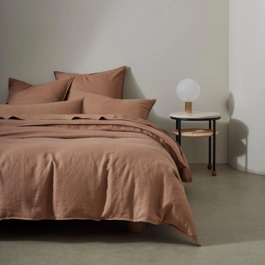 Ravello Linen Queen Flat Sheet | Biscuit