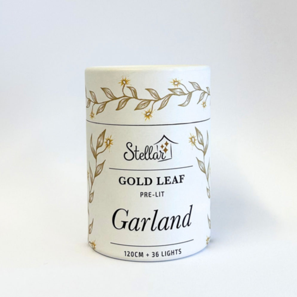 Seed Lights Gold Leaf Garland (Battery) | 1.2m