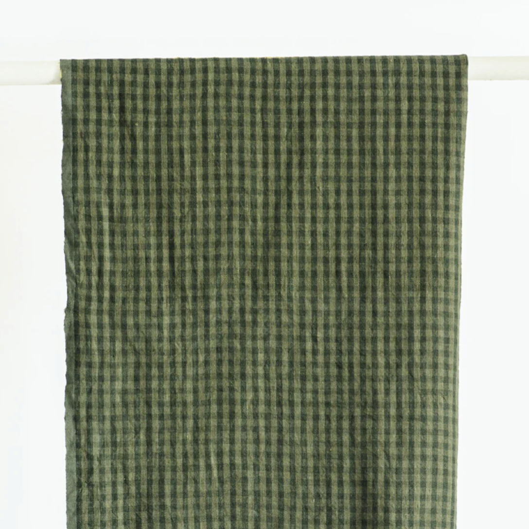 Tea Towel Linen | Check Sage