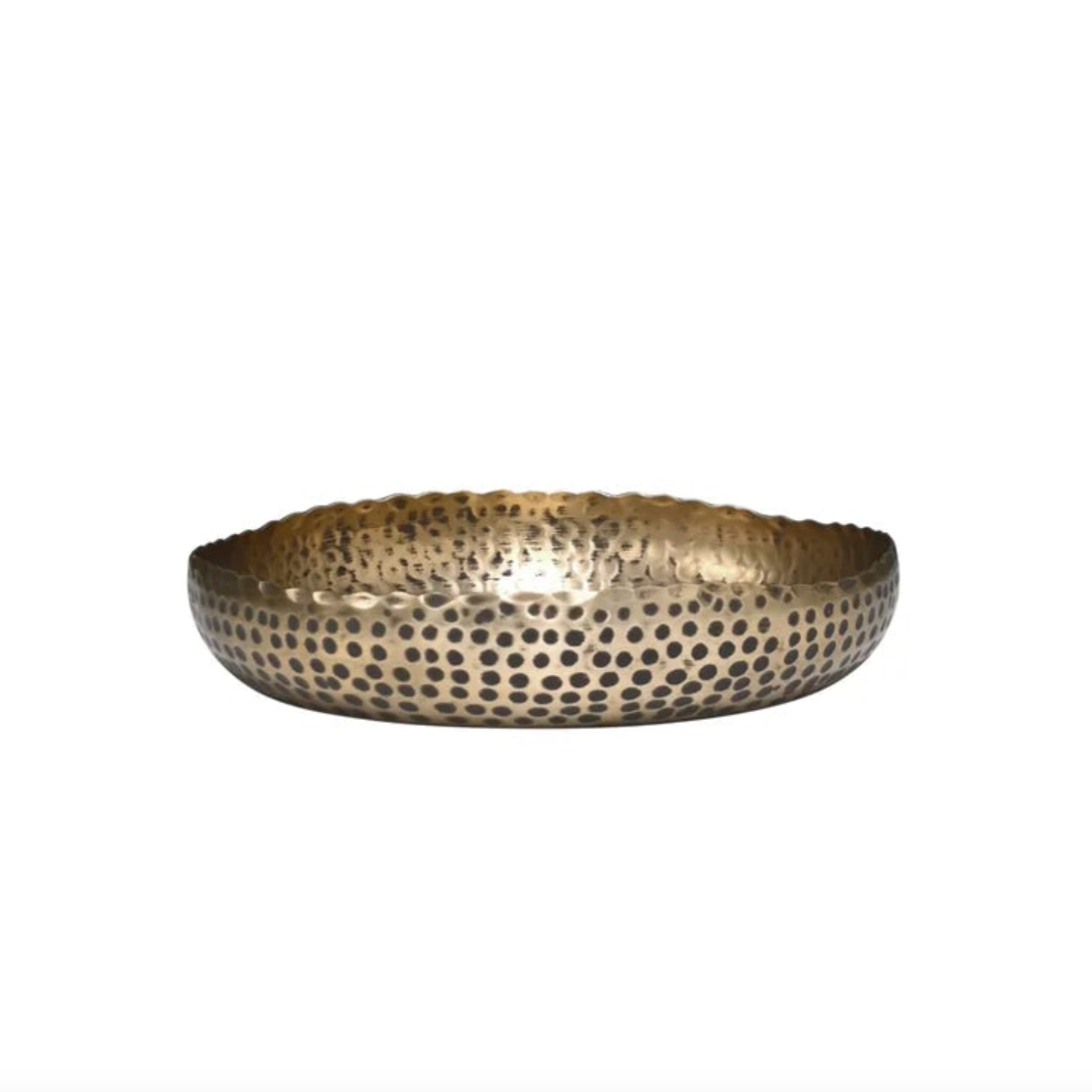Ankara Hammered Low Bowl | Vintage Brass
