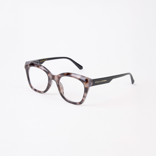 Glasses with tortoiseshell frame on a white background