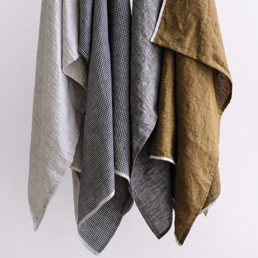 Tea Towel Linen | Grey Stripe