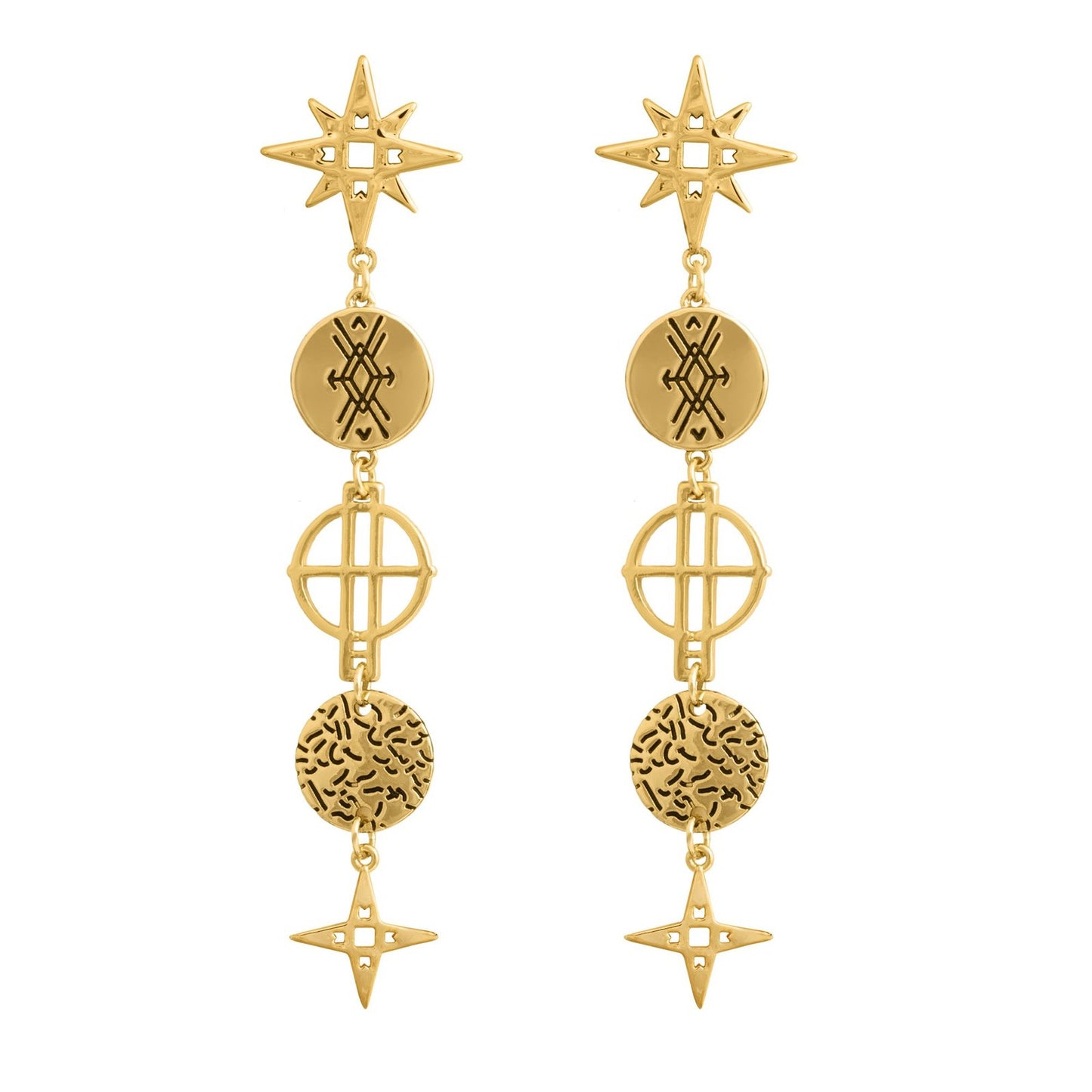 Star Drop Earrings | Gold