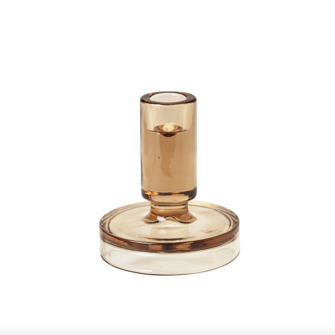 Petra Indian Tan Glass Candleholder | Medium