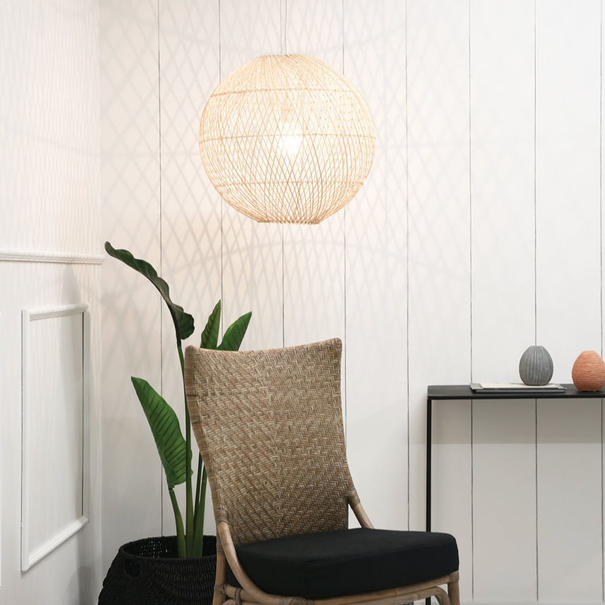 Round Palm Leaf Lampshade | Natural