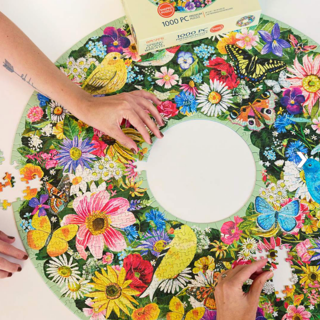 Spring Floral Wreath 1000 Piece Puzzle