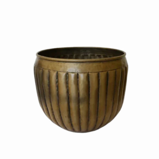 Marbella Small Planter | Antique Brass
