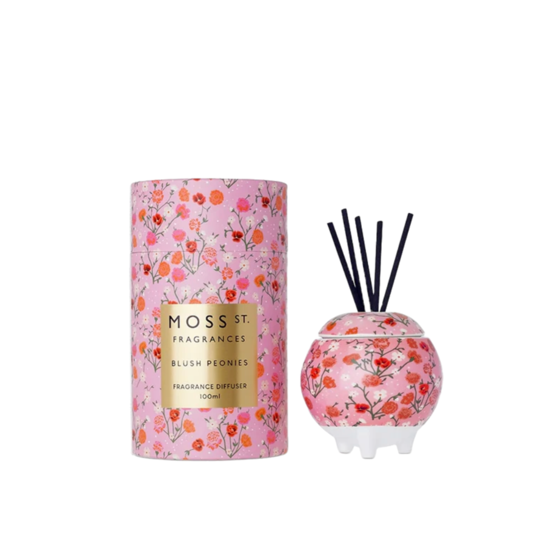 Moss St Blush Peonies Ceramic Diffuser 100ml