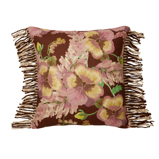 Bonnie & Neil Mountain Floral Cushion | Cocoa