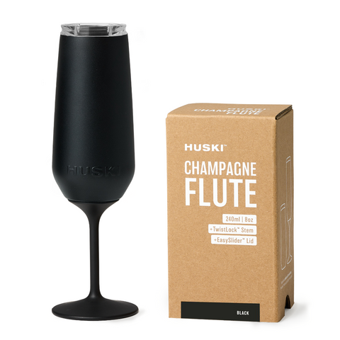 Huski Champagne Flute Black 240ml
