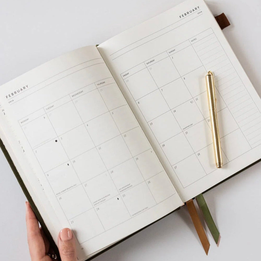 Weekly Desktop Planner - Hunter Green 2026