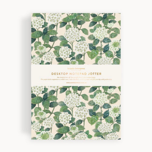 Desktop Notepad Jotter - Hydrangea