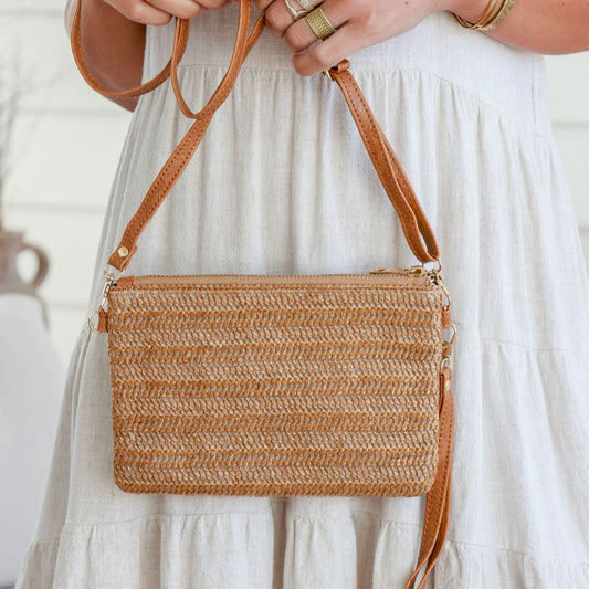 Woven Pouch Bag - Tan