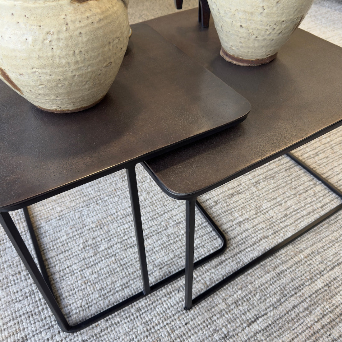 Manhattan Square Nested Side Tables | Dark Bronze