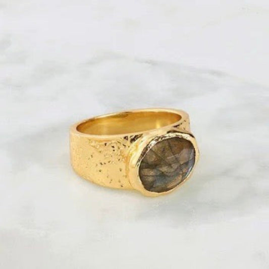 Daniella Labradorite Ring - Gold 7