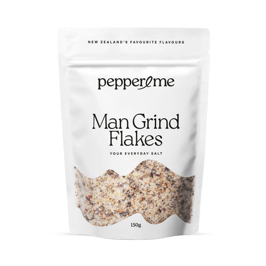 Man Grind Salt Flakes