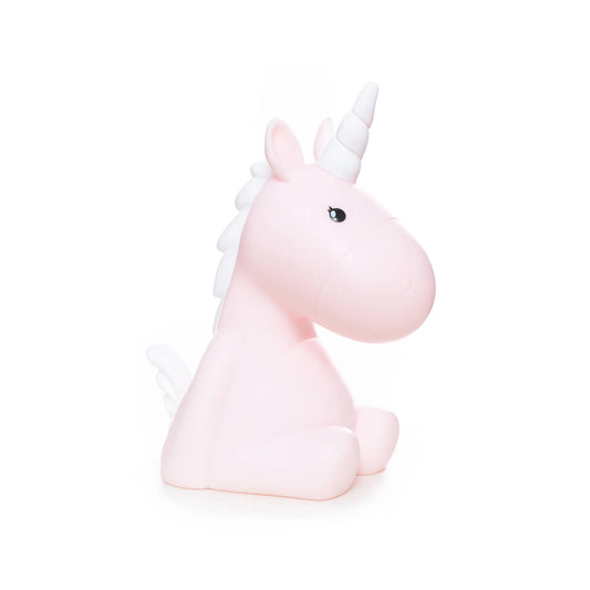 Pink unicorn light on a white background