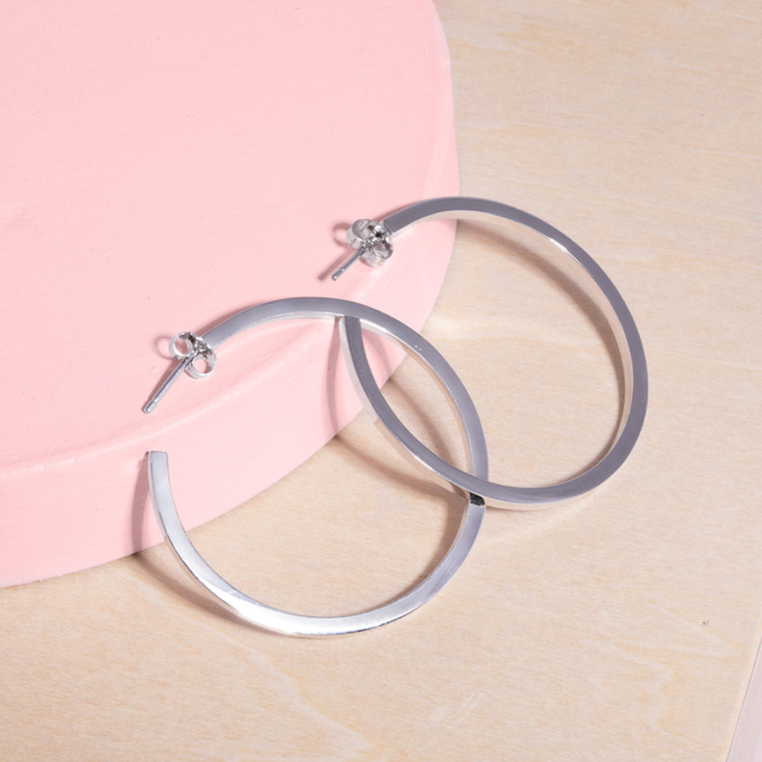 Roundabout Hoop Earrings - Rhodium