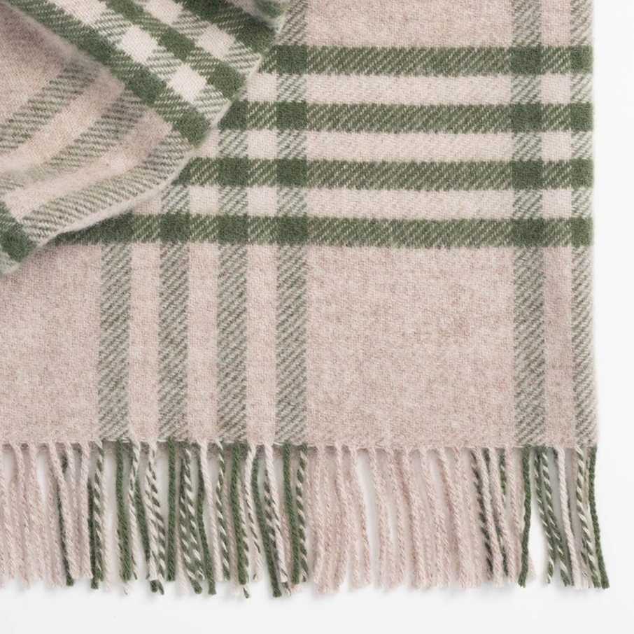 Moncrief Wool Throw | Olive Plaid