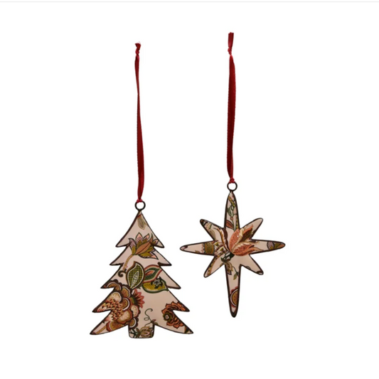 Floral Hanging Tree & Star | Burgandys