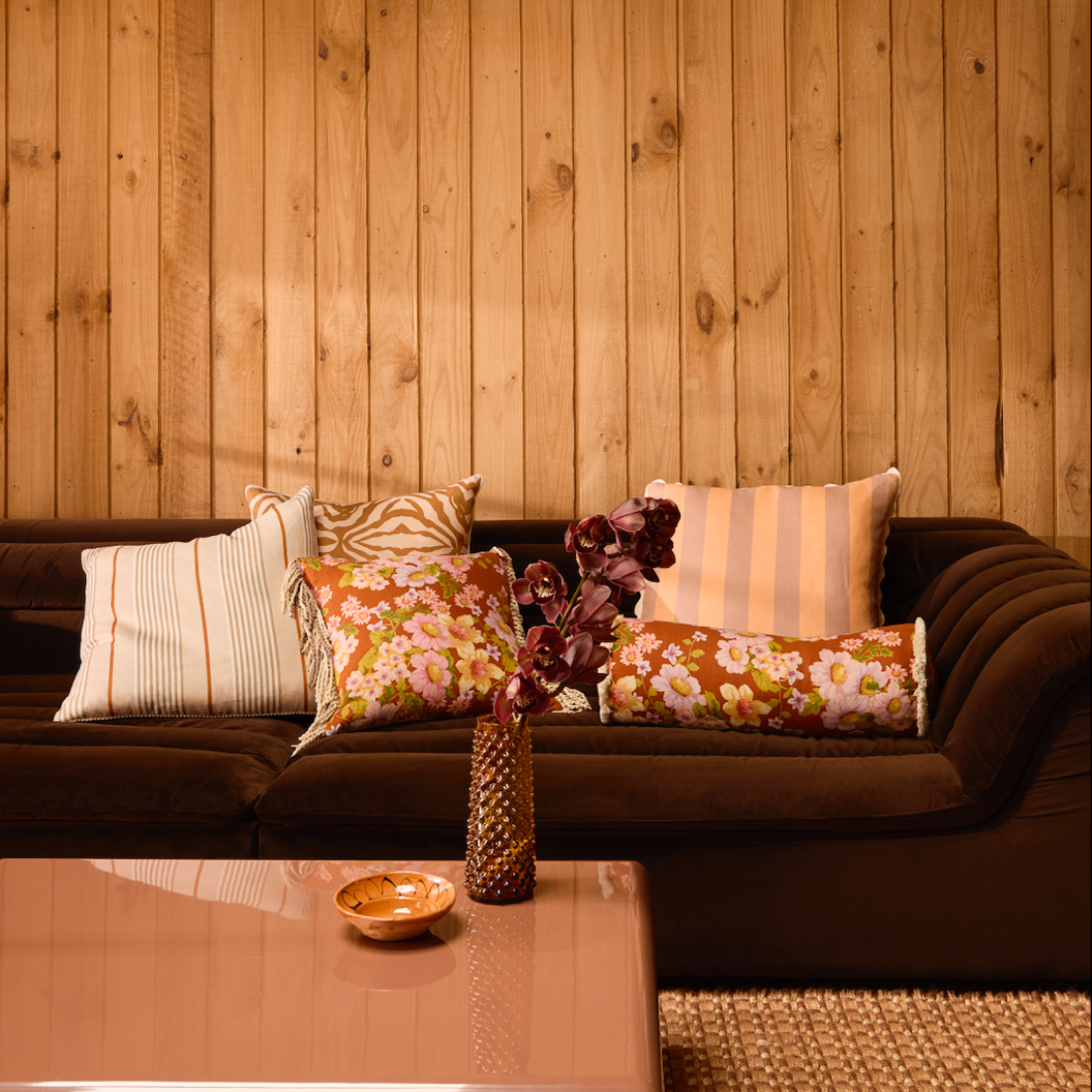 Bonnie & Neil Buttercup Bolster Cushion | Rust