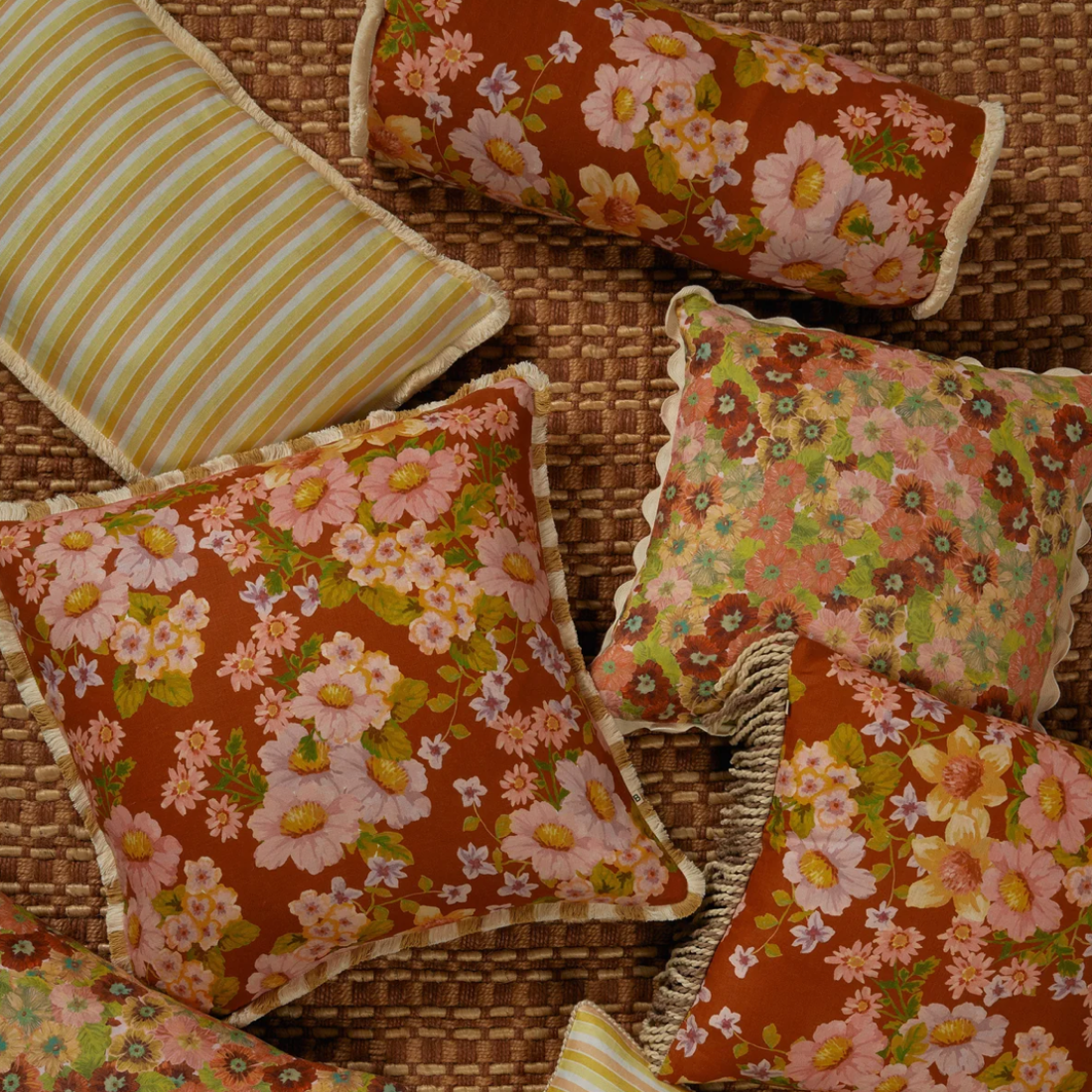 Bonnie & Neil Buttercup Bolster Cushion | Rust