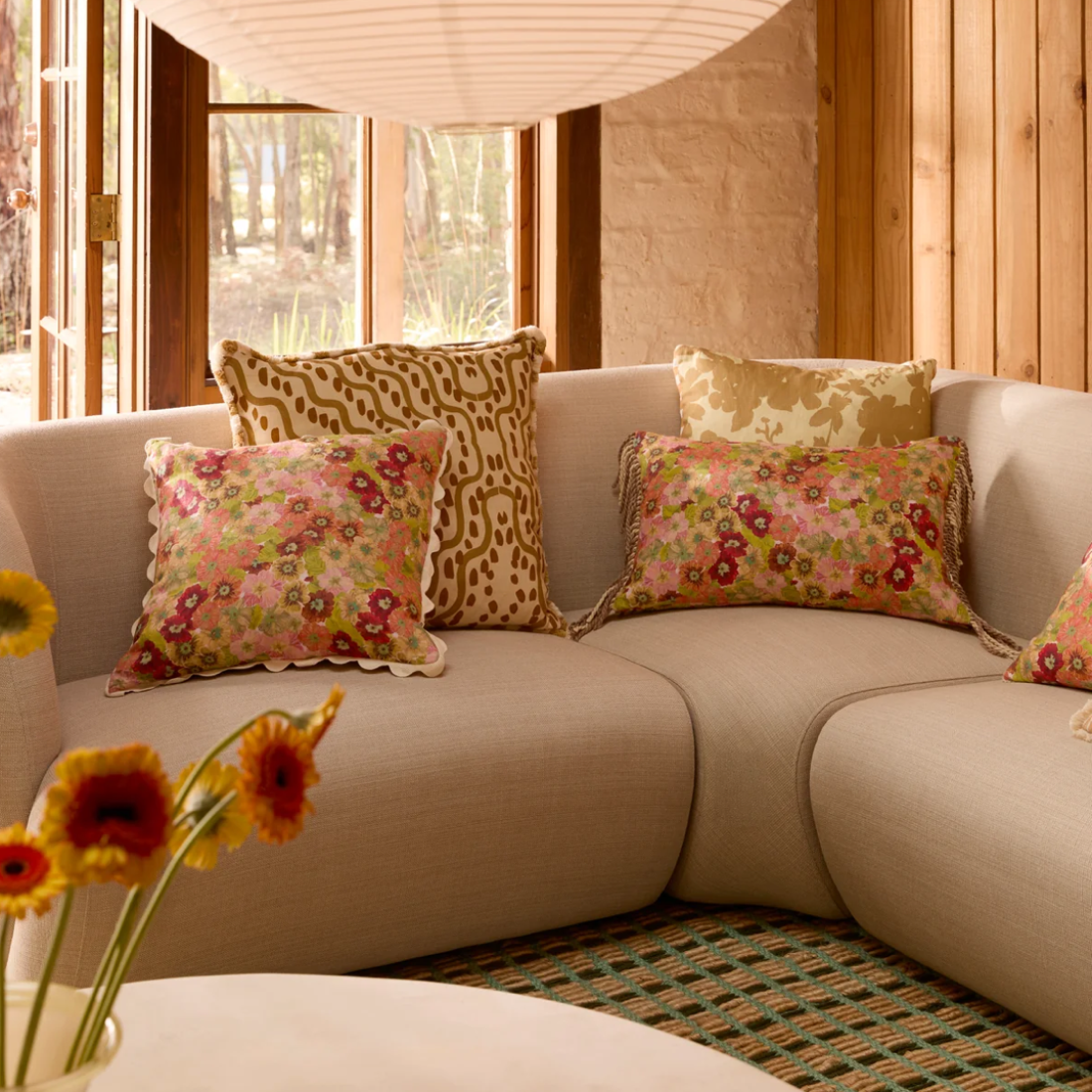Bonnie & Neil Primrose Cushion | Sunset