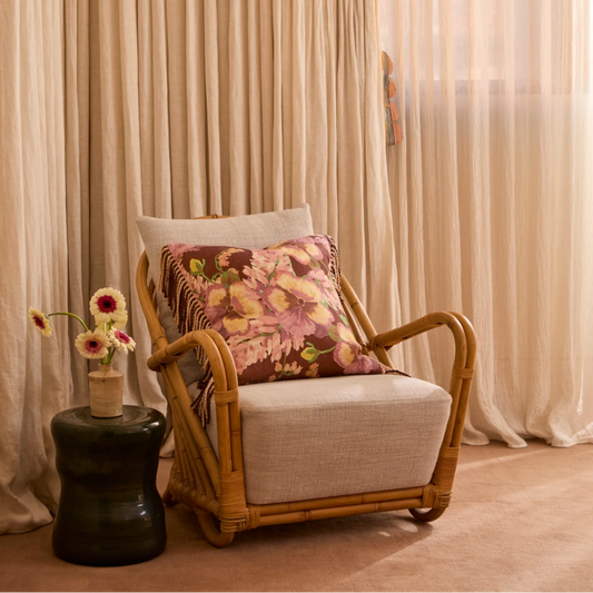 Bonnie & Neil Mountain Floral Cushion | Cocoa