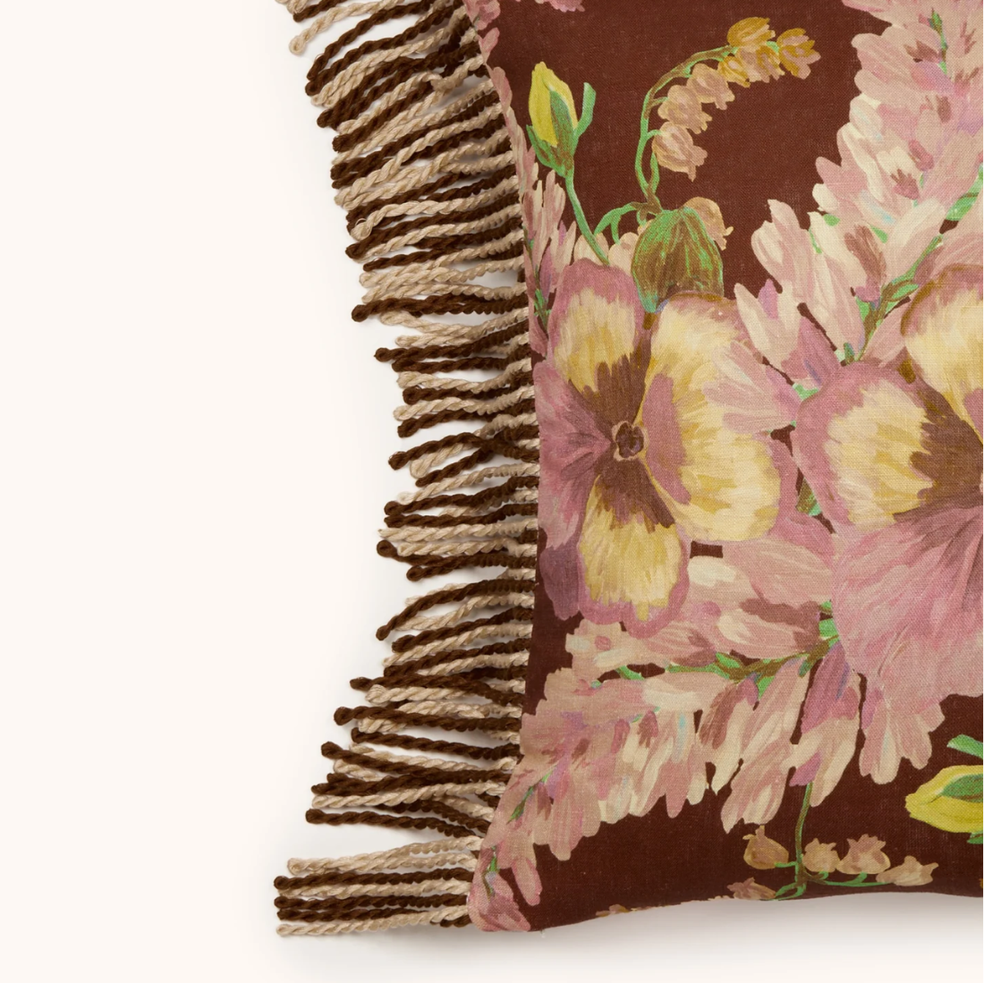 Bonnie & Neil Mountain Floral Cushion | Cocoa