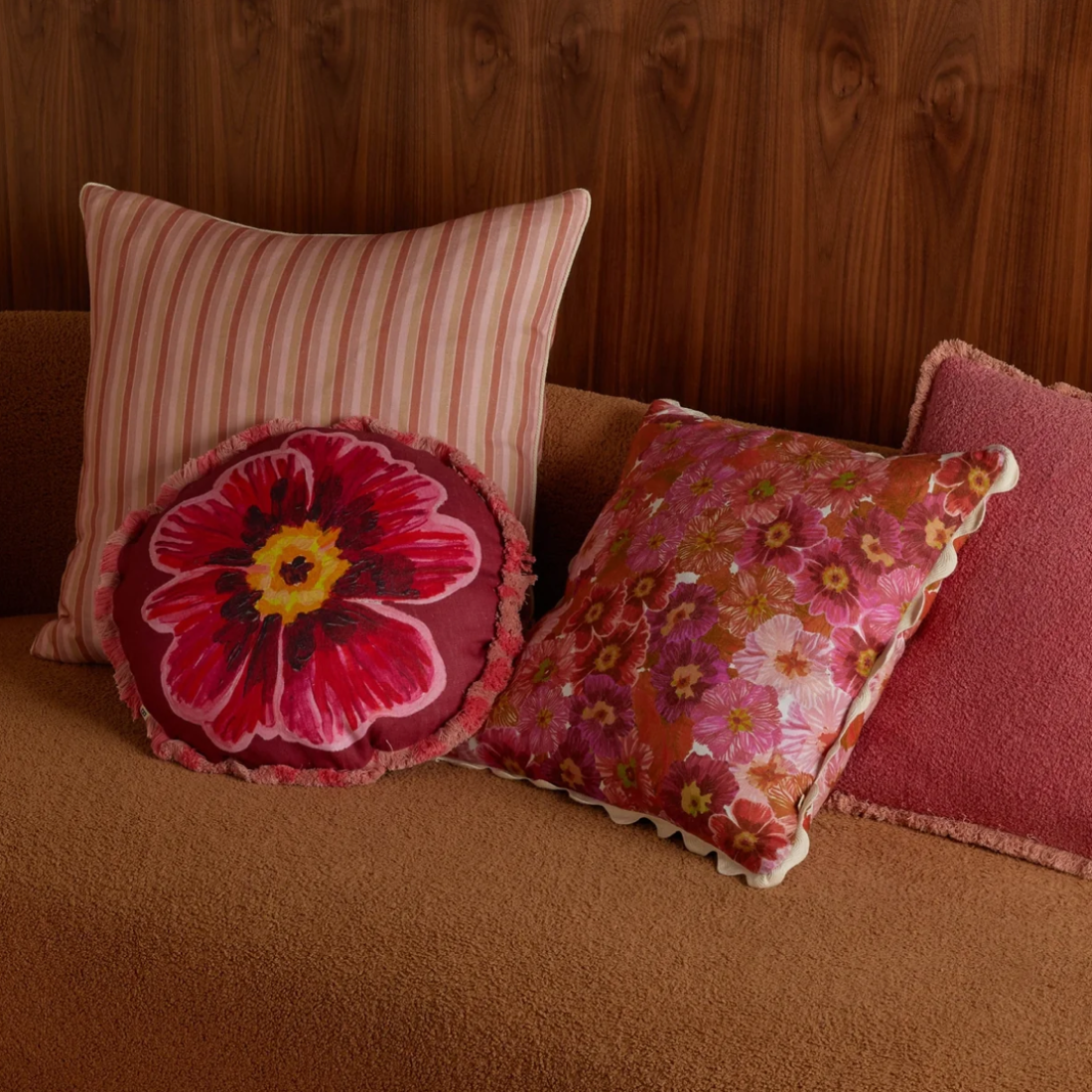 Bonnie & Neil Garden Stripe Cushion | Pink