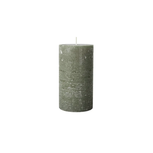 Broste Grape Leaf Green Pillar Candle - 180mm