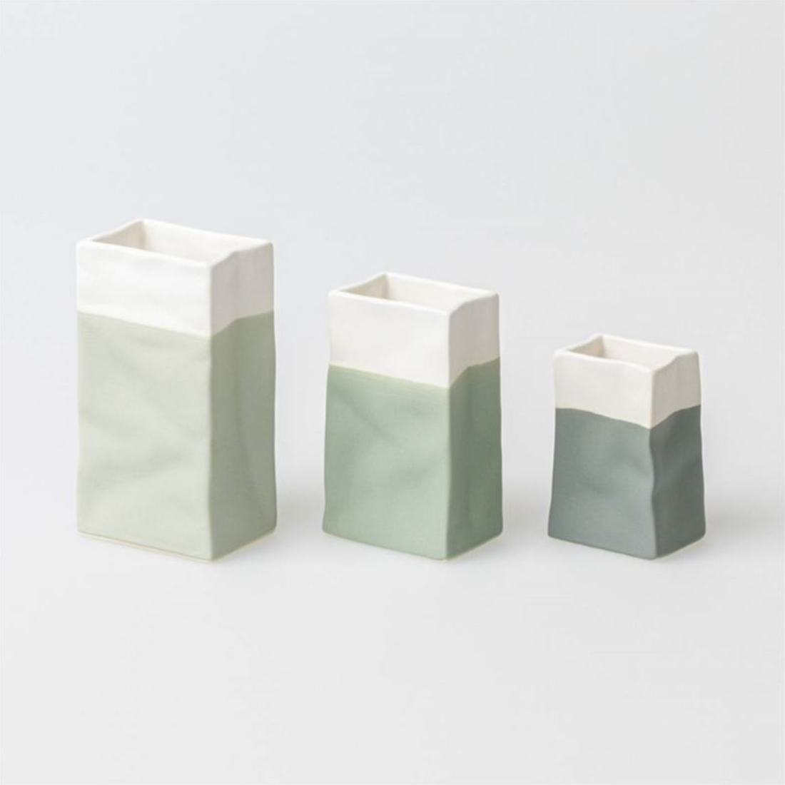 Shades of Green Vases - Set of 3