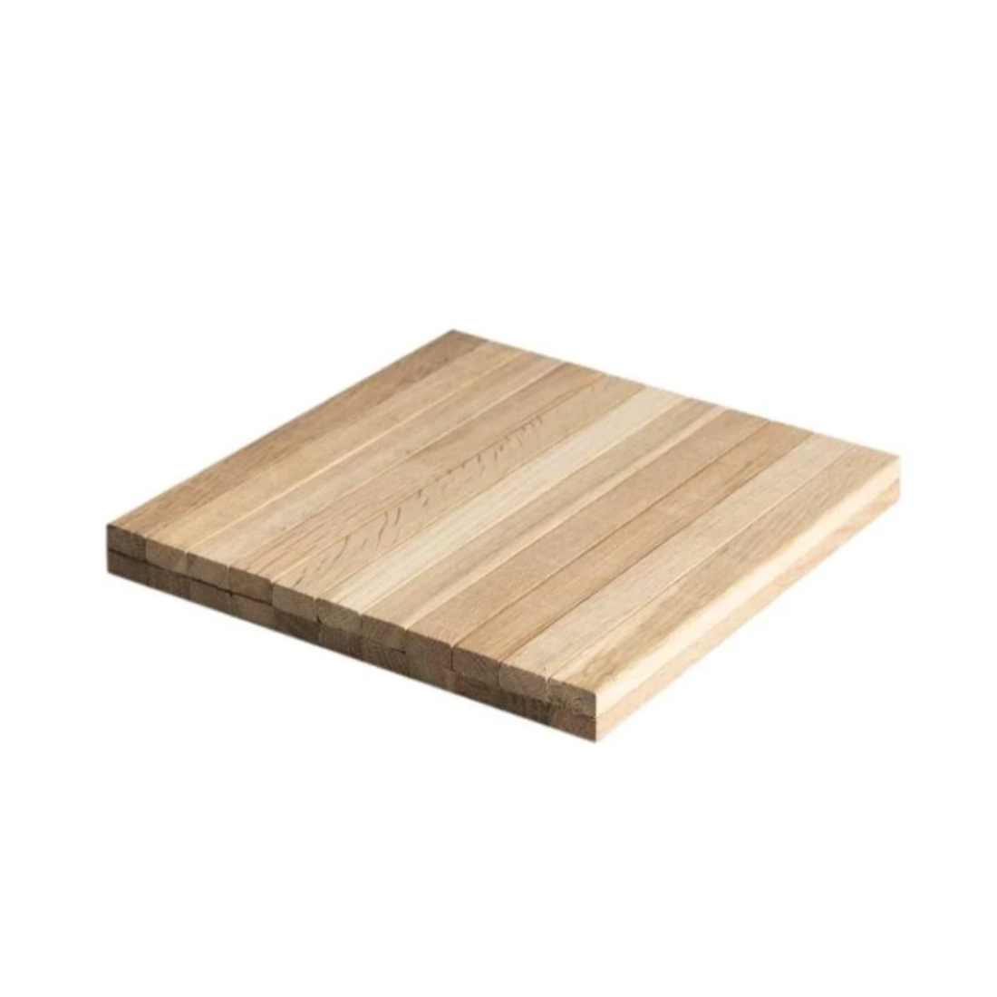 Square natural coloured wooden armchair rest on a white background