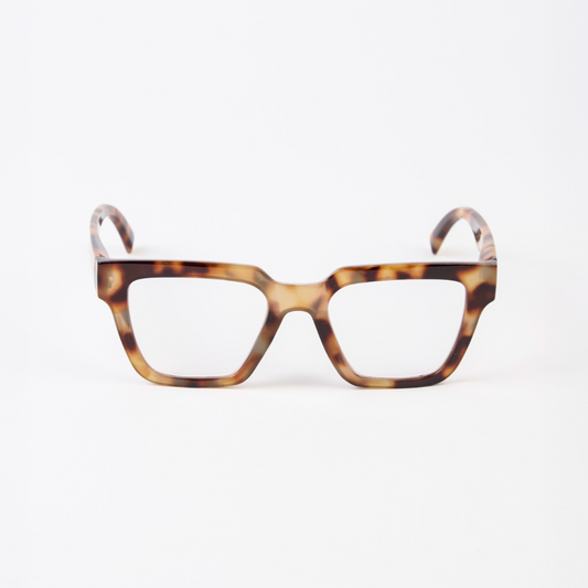 Tortoiseshell glasses on a white background